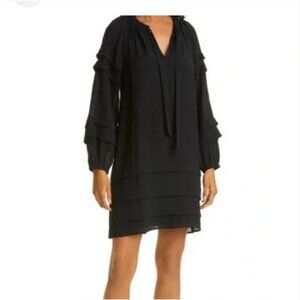 Club Monaco Womens Black Textured Long Sleeve Dress Size 6